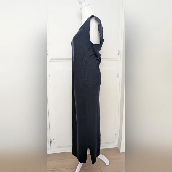 NWT Women's J Crew Sleeveless Ribbed Sweater Dress Navy Blue Size Large - Picture 3 of 6